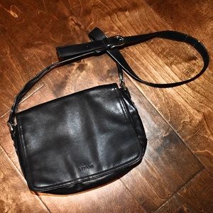Vintage Leather Strada Flap Crossbody Bag
